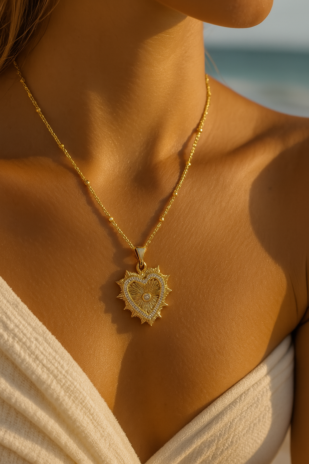 Celeste Heart Pendant Necklace