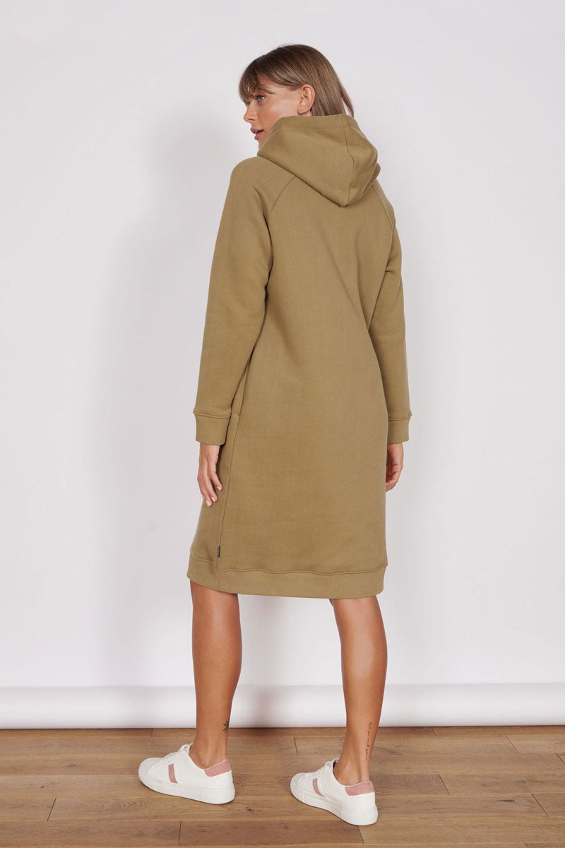 Petite Adrienne Khaki Longline Sweater Dress