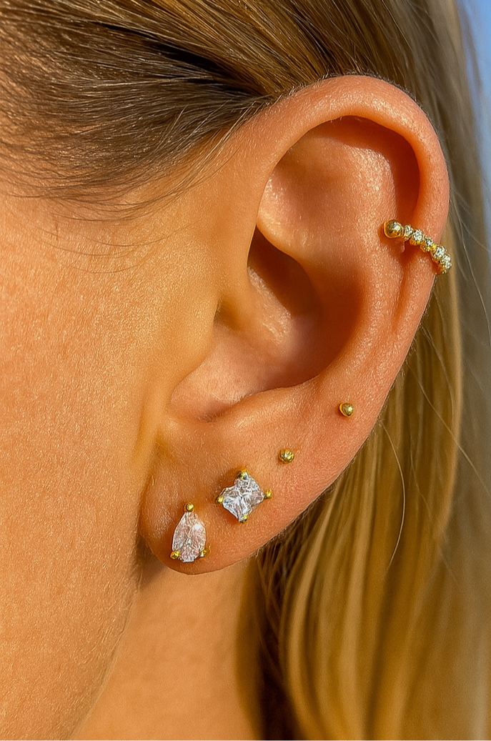 Teardrop CZ Studs